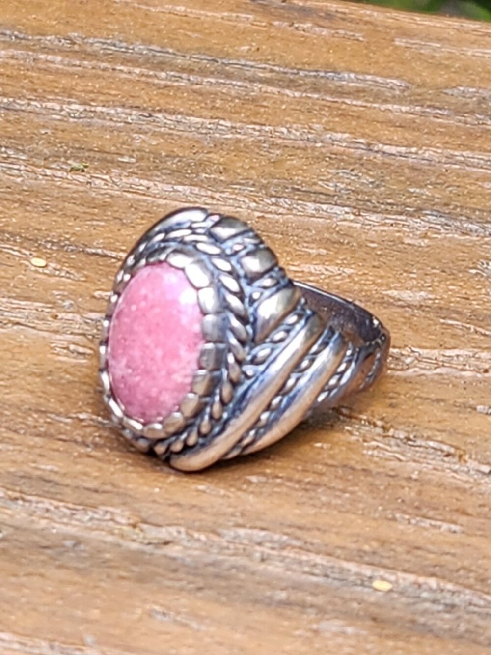 Carolyn Pollack Sterling Silver PINK RHODOCHROSITE STONE RING, size 8 - Picture 2 of 14